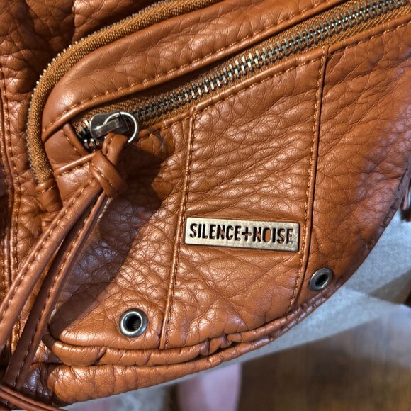 Silence + Noise Utility Washed Zippered Shoulder Bag : Brown - Picture 7 of 15